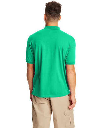 Hanes Adult EcoSmart® Jersey Knit Polo 054 KELLY GREEN