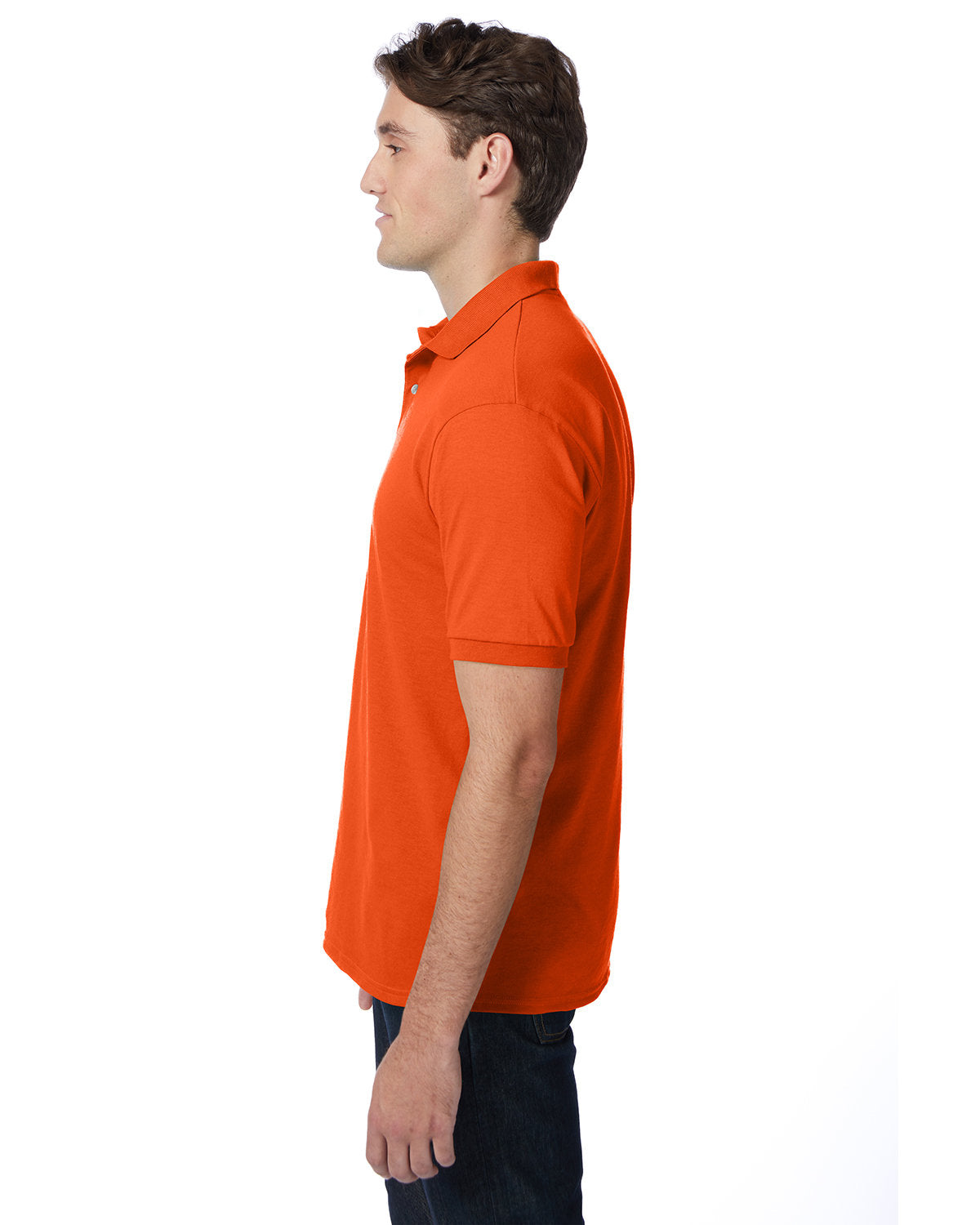 Hanes Adult EcoSmart® Jersey Knit Polo 054 ORANGE