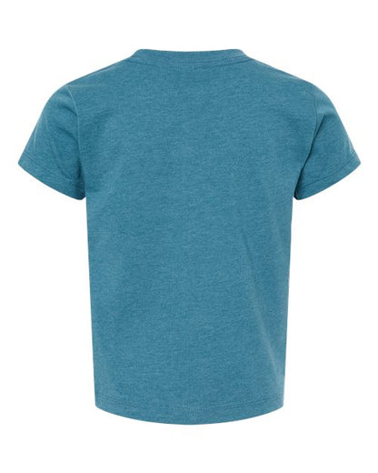 BELLA + CANVAS Toddler Jersey Tee 3001T Heather Columbia Blue Custom Embroidered Business Logo