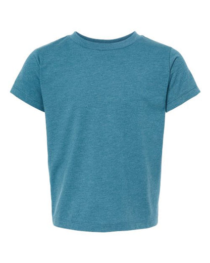 BELLA + CANVAS Toddler Jersey Tee 3001T Heather Columbia Blue Custom Embroidered Business Logo