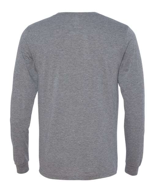BELLA + CANVAS Triblend Long Sleeve Tee 3513 Emerald Triblend Custom Embroidered Business Logo