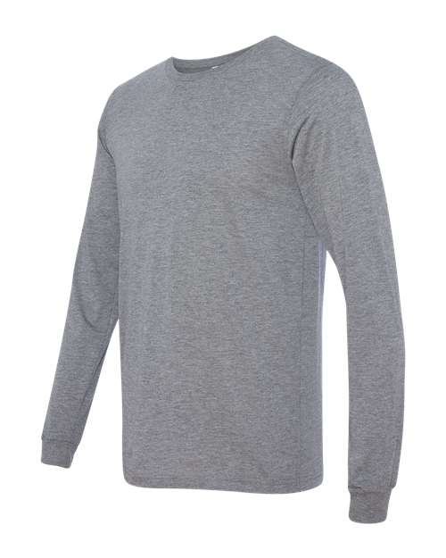 BELLA + CANVAS Triblend Long Sleeve Tee 3513 Grey Triblend Custom Embroidered Business Logo