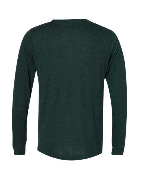 BELLA + CANVAS Triblend Long Sleeve Tee 3513 Denim Triblend Custom Embroidered Business Logo