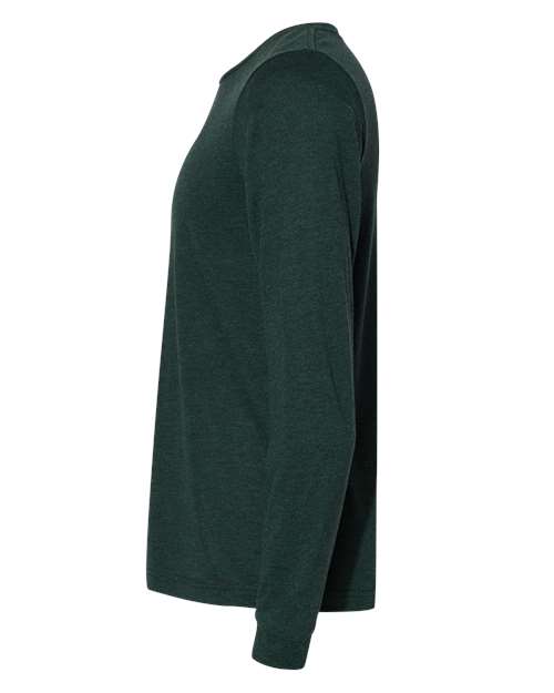 BELLA + CANVAS Triblend Long Sleeve Tee 3513 Emerald Triblend Custom Embroidered Business Logo