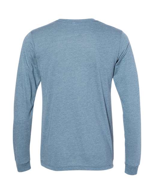 BELLA + CANVAS Triblend Long Sleeve Tee 3513 Charcoal Black Triblend Custom Embroidered Business Logo
