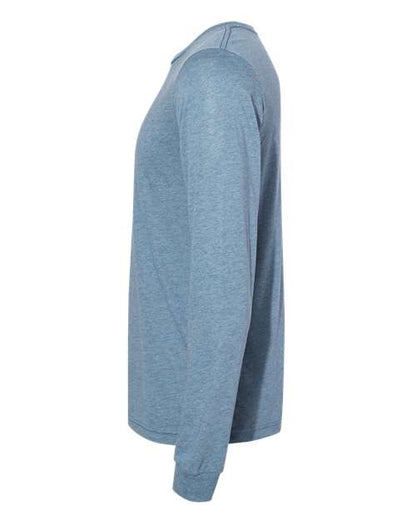 BELLA + CANVAS Triblend Long Sleeve Tee 3513 Denim Triblend Custom Embroidered Business Logo