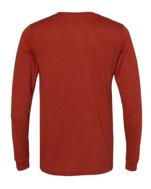 BELLA + CANVAS Triblend Long Sleeve Tee 3513 Blue Triblend Custom Embroidered Business Logo