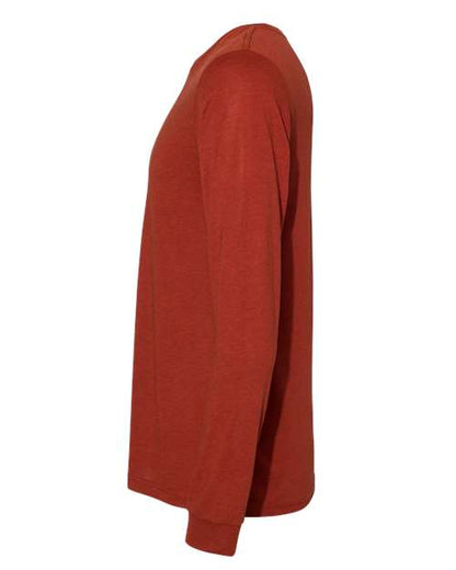 BELLA + CANVAS Triblend Long Sleeve Tee 3513 Brick Triblend Custom Embroidered Business Logo