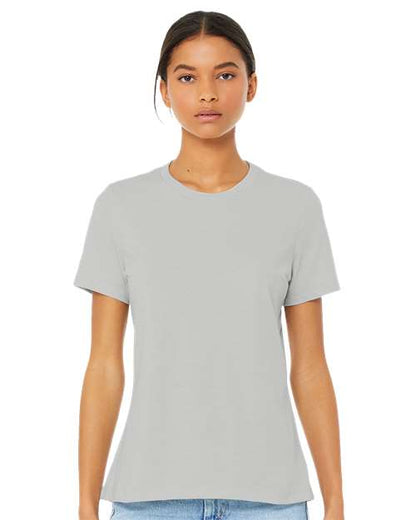 Custom Embroidered  BELLA + CANVAS Women’s Relaxed Fit Heather CVC Tee 6400CVC Heather Silver