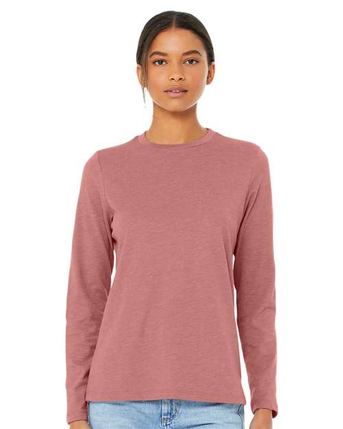 Custom Embroidered  BELLA + CANVAS Women’s Jersey Long Sleeve Tee 6500  