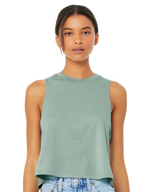Custom Embroidered  BELLA + CANVAS Women's Racerback Crop Tank 6682  