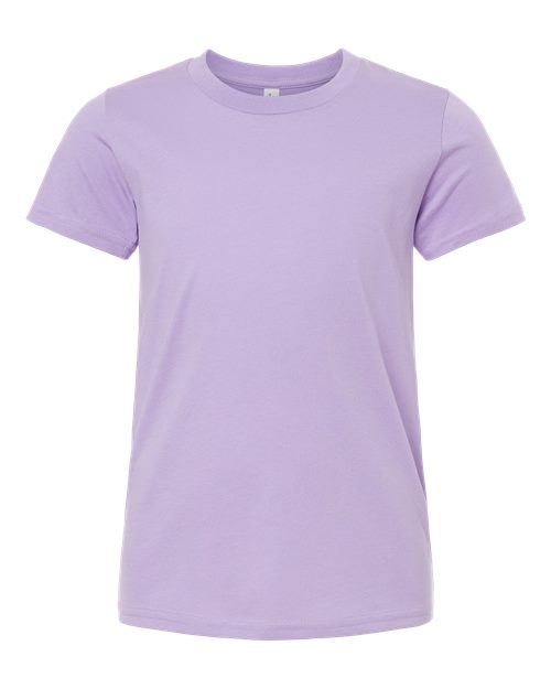 BELLA + CANVAS Youth Jersey Tee 3001Y Dark Lavender Custom Embroidered Business Logo