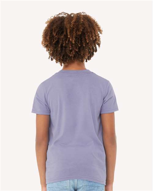 BELLA + CANVAS Youth Jersey Tee 3001Y Dark Lavender Custom Embroidered Business Logo