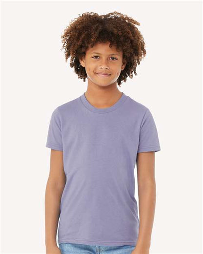 BELLA + CANVAS Youth Jersey Tee 3001Y Dark Grey Custom Embroidered Business Logo
