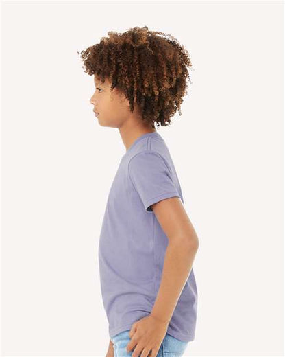 BELLA + CANVAS Youth Jersey Tee 3001Y Dark Lavender Custom Embroidered Business Logo