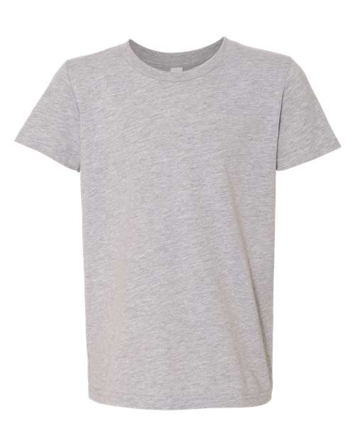 BELLA + CANVAS Youth CVC Jersey Tee 3001YCVC Athletic Heather Custom Embroidered Business Logo