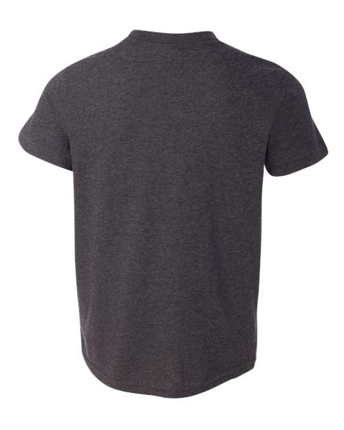 BELLA + CANVAS Youth CVC Jersey Tee 3001YCVC Black Heather Custom Embroidered Business Logo