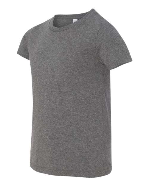 BELLA + CANVAS Youth CVC Jersey Tee 3001YCVC Deep Heather Custom Embroidered Business Logo
