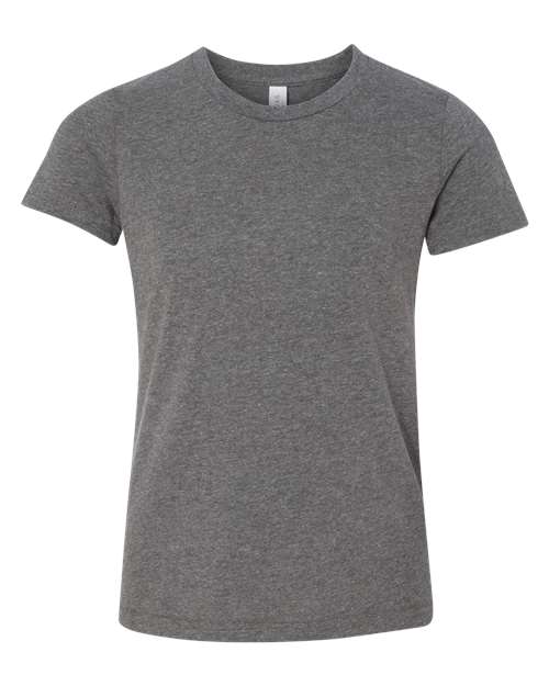 BELLA + CANVAS Youth CVC Jersey Tee 3001YCVC Deep Heather Custom Embroidered Business Logo