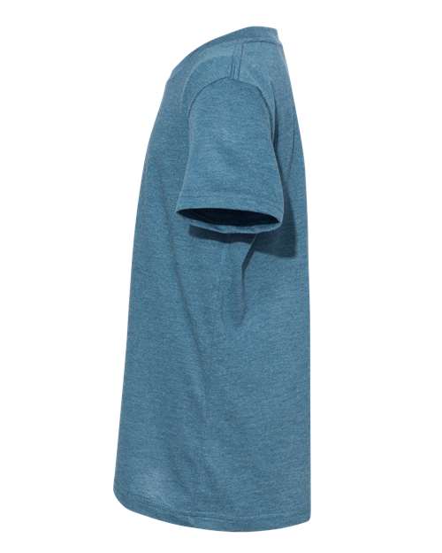 BELLA + CANVAS Youth CVC Jersey Tee 3001YCVC Heather Deep Teal Custom Embroidered Business Logo