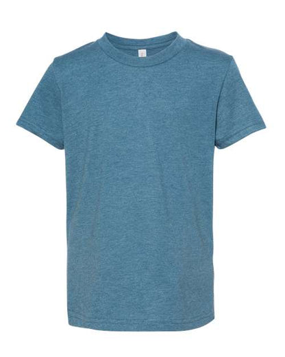 BELLA + CANVAS Youth CVC Jersey Tee 3001YCVC Heather Columbia Blue Custom Embroidered Business Logo