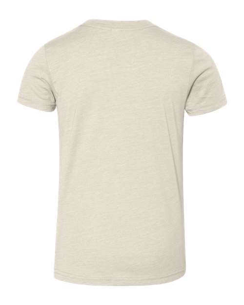 BELLA + CANVAS Youth CVC Jersey Tee 3001YCVC Heather Dust Custom Embroidered Business Logo