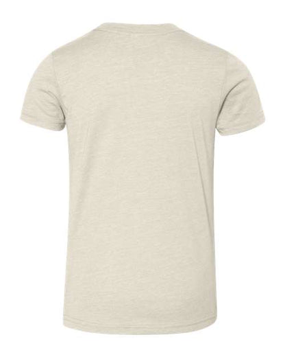 BELLA + CANVAS Youth CVC Jersey Tee 3001YCVC Heather Dust Custom Embroidered Business Logo