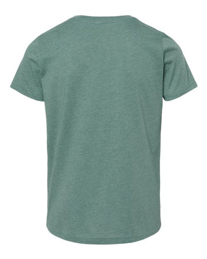 BELLA + CANVAS Youth CVC Jersey Tee 3001YCVC Heather Dusty Blue Custom Embroidered Business Logo