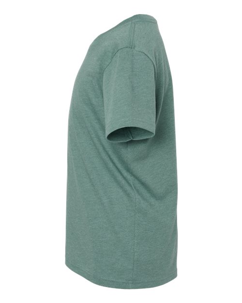 BELLA + CANVAS Youth CVC Jersey Tee 3001YCVC Heather Dusty Blue Custom Embroidered Business Logo