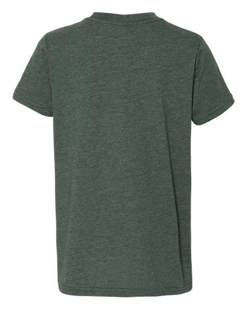 BELLA + CANVAS Youth CVC Jersey Tee 3001YCVC Heather Forest Custom Embroidered Business Logo