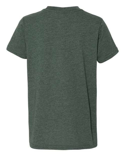 BELLA + CANVAS Youth CVC Jersey Tee 3001YCVC Heather Dusty Blue Custom Embroidered Business Logo