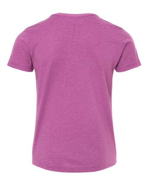 BELLA + CANVAS Youth CVC Jersey Tee 3001YCVC Heather Magenta Custom Embroidered Business Logo