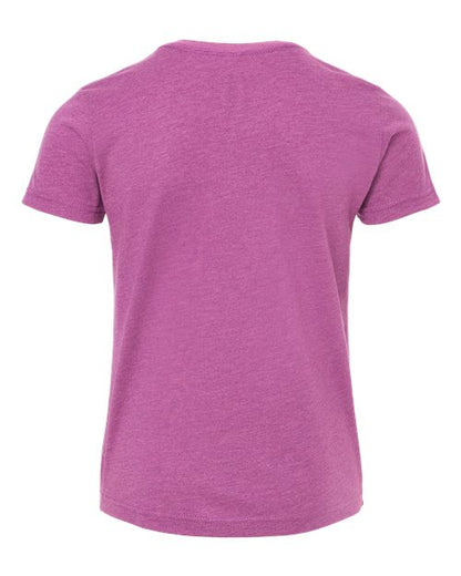 BELLA + CANVAS Youth CVC Jersey Tee 3001YCVC Heather Magenta Custom Embroidered Business Logo