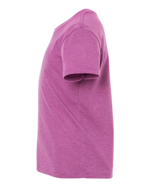 BELLA + CANVAS Youth CVC Jersey Tee 3001YCVC Heather Magenta Custom Embroidered Business Logo