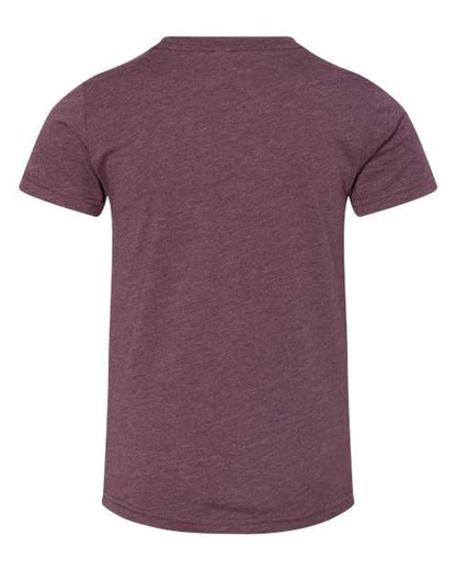 BELLA + CANVAS Youth CVC Jersey Tee 3001YCVC Heather Maroon Custom Embroidered Business Logo