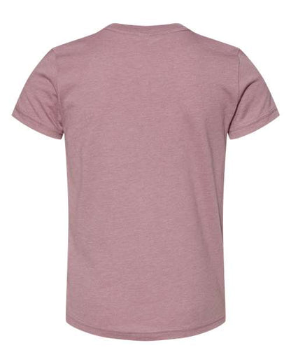 BELLA + CANVAS Youth CVC Jersey Tee 3001YCVC Heather Olive Custom Embroidered Business Logo