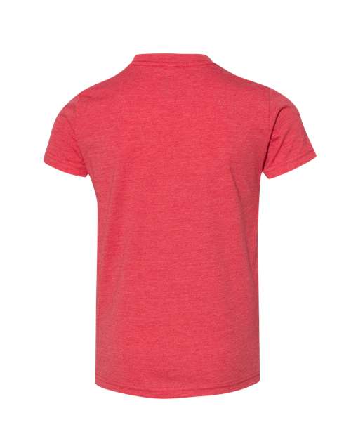 BELLA + CANVAS Youth CVC Jersey Tee 3001YCVC Heather Peach Custom Embroidered Business Logo