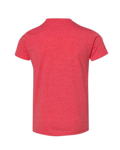 BELLA + CANVAS Youth CVC Jersey Tee 3001YCVC Heather Peach Custom Embroidered Business Logo