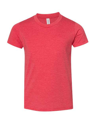 BELLA + CANVAS Youth CVC Jersey Tee 3001YCVC Heather Peach Custom Embroidered Business Logo