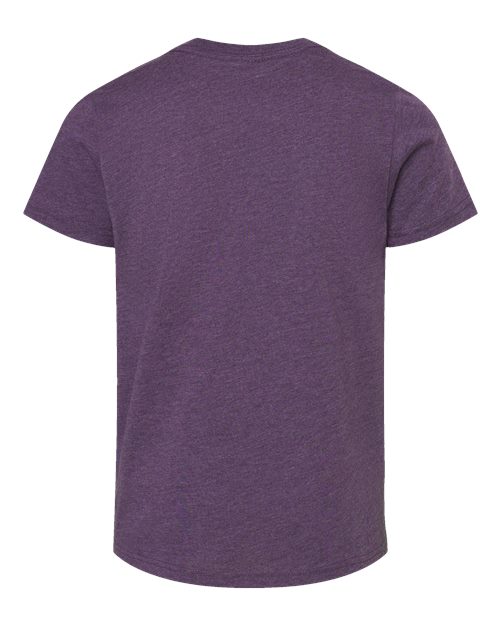 BELLA + CANVAS Youth CVC Jersey Tee 3001YCVC Heather Team Purple Custom Embroidered Business Logo