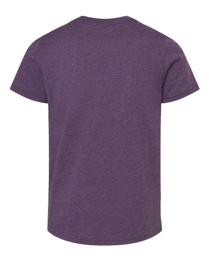 BELLA + CANVAS Youth CVC Jersey Tee 3001YCVC Heather Team Purple Custom Embroidered Business Logo