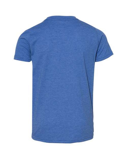 BELLA + CANVAS Youth CVC Jersey Tee 3001YCVC Heather True Royal Custom Embroidered Business Logo