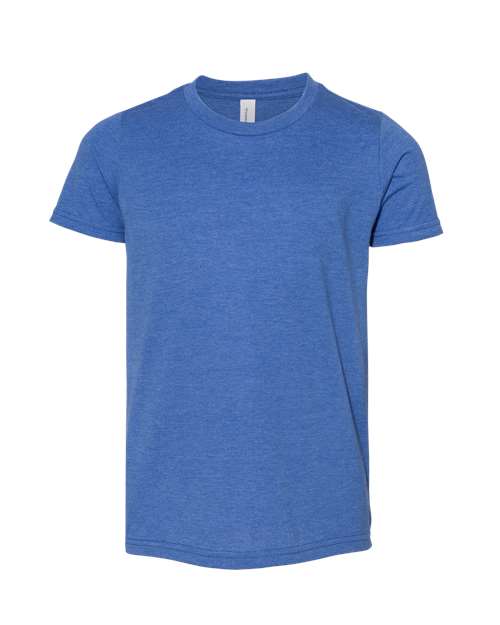 BELLA + CANVAS Youth CVC Jersey Tee 3001YCVC Heather True Royal Custom Embroidered Business Logo