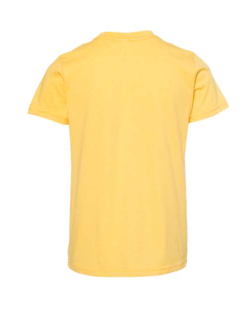 BELLA + CANVAS Youth CVC Jersey Tee 3001YCVC Heather Yellow Gold Custom Embroidered Business Logo