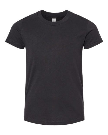 BELLA + CANVAS Youth CVC Jersey Tee 3001YCVC Solid Black Blend Custom Embroidered Business Logo