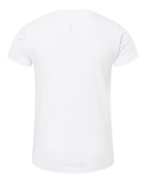 BELLA + CANVAS Youth CVC Jersey Tee 3001YCVC Solid White Blend Custom Embroidered Business Logo