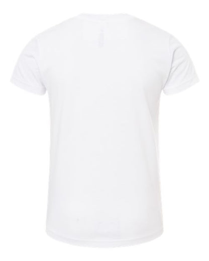 BELLA + CANVAS Youth CVC Jersey Tee 3001YCVC Solid White Blend Custom Embroidered Business Logo