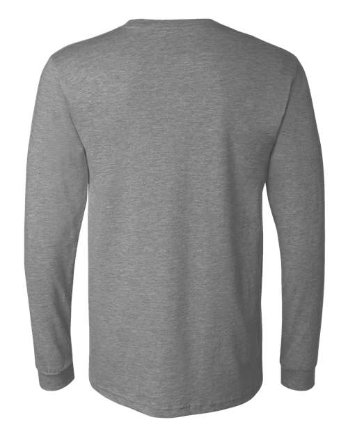 BELLA + CANVAS Heather CVC Long Sleeve Tee 3501CVC Deep Heather Custom Embroidered Business Logo