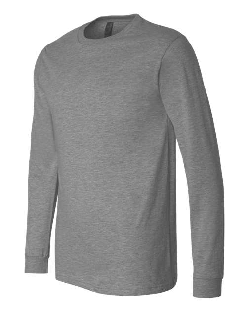 BELLA + CANVAS Heather CVC Long Sleeve Tee 3501CVC Deep Heather Custom Embroidered Business Logo