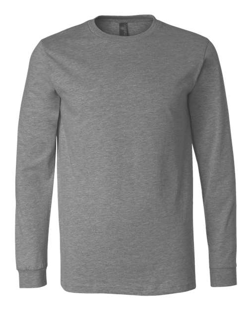 BELLA + CANVAS Heather CVC Long Sleeve Tee 3501CVC Dark Grey Heather Custom Embroidered Business Logo